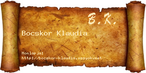 Bocskor Klaudia névjegykártya