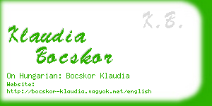 klaudia bocskor business card